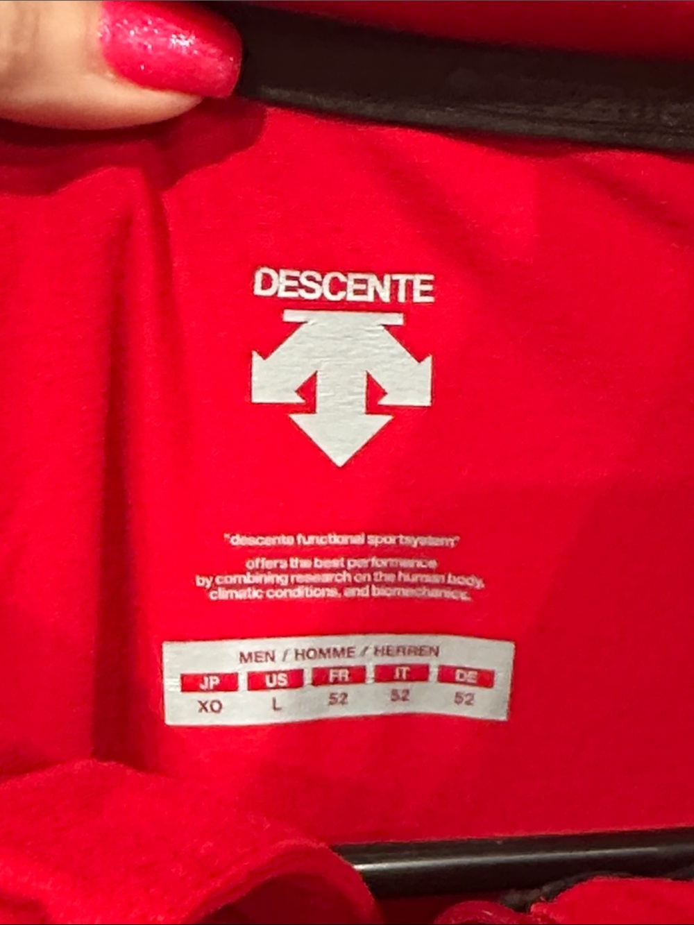 Descente Red Performance Jacket with White Logo - Picture 2 of 5
